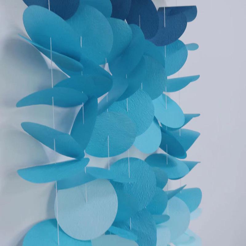 Blue Ocean Sky Tassel Ribbon Flag - Western Summer Theme Crepe Decoration