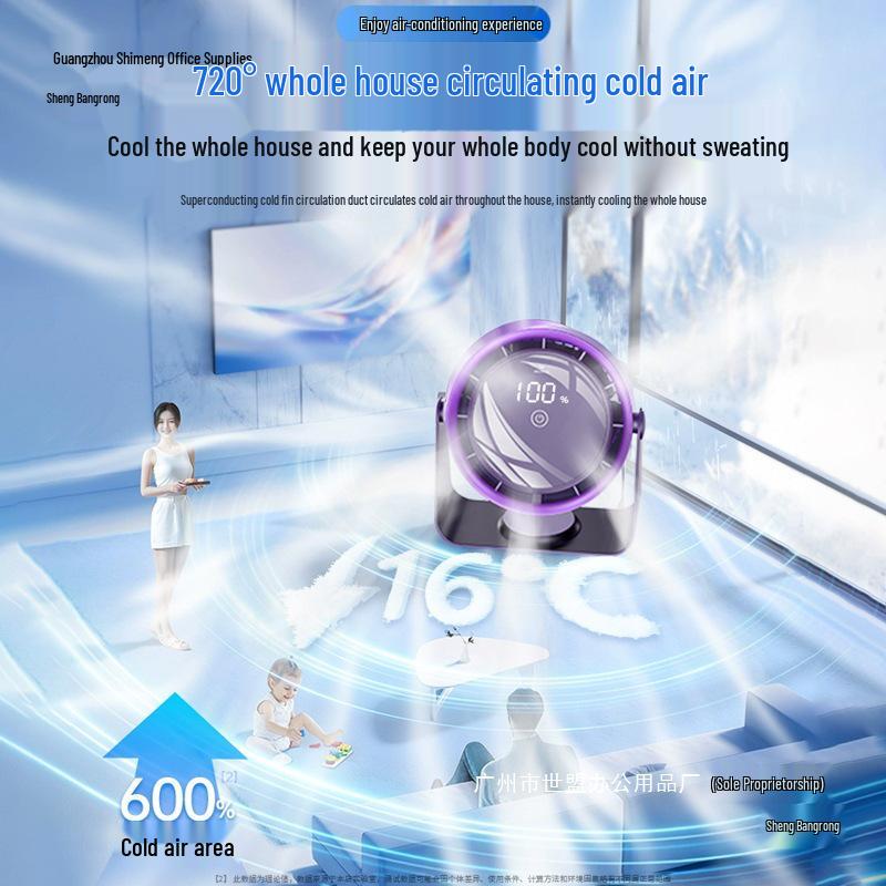 New Desktop & Wall-Mounted Fan with Digital Display - Large Airflow for Dorm, Office, and Home