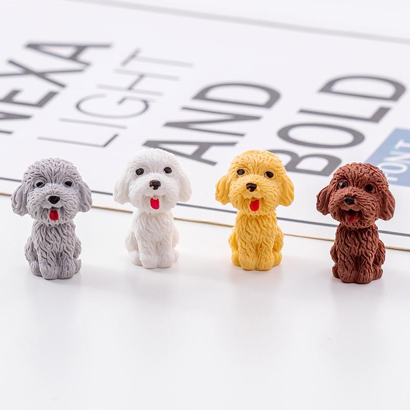 3 Stück Zufällig Süßer Teddy Welpe Dreidimensional Cartoon Radiergummi Grundschüler Lern Geschenk Kreative Schreibwaren Abschluss