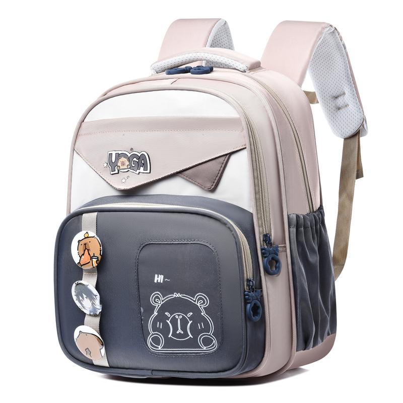 

Студенческий школьный рюкзак для девочки, контрастный по цвету, большой вместимости, многосекционный, легкий хаки