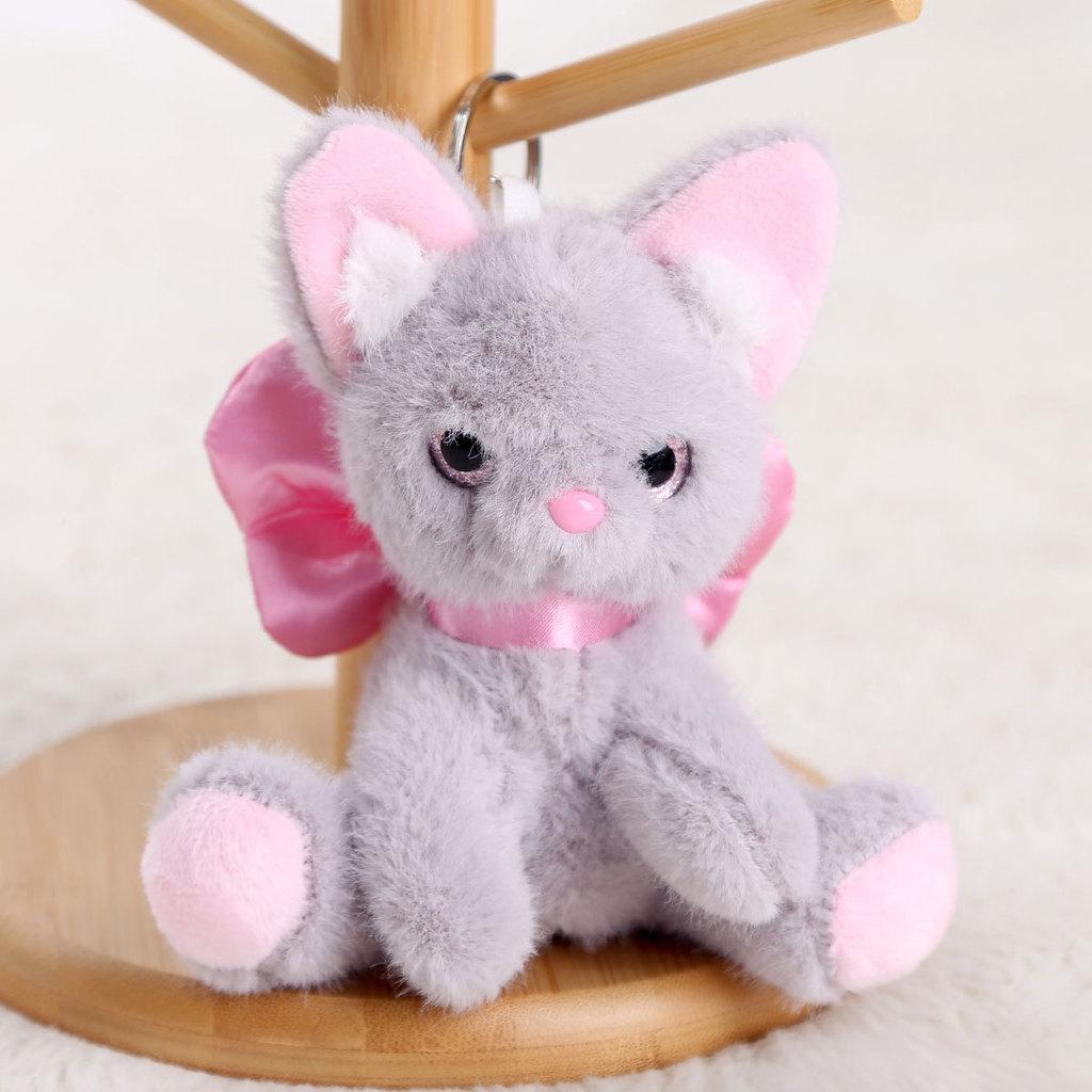 Animal Plush Cat Toy With Short Pile Plush For Backpack Accessory
