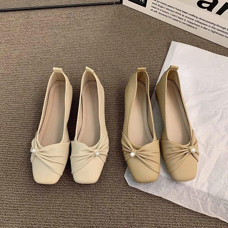 French Temperament Pearl Evening Breeze Gentle Single Shoes Women 2025 Spring New Mary Jane with Skirt Maternity Shoes Women