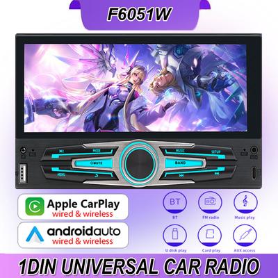 6.86'' Araba Radyo 1Din Evrensel Multimedya Carplay Kablosuz Video Oynatıcı Dokunmatik Ekranlı Oto Radyo RDS FM AUX Girişi USB Stereo MP5