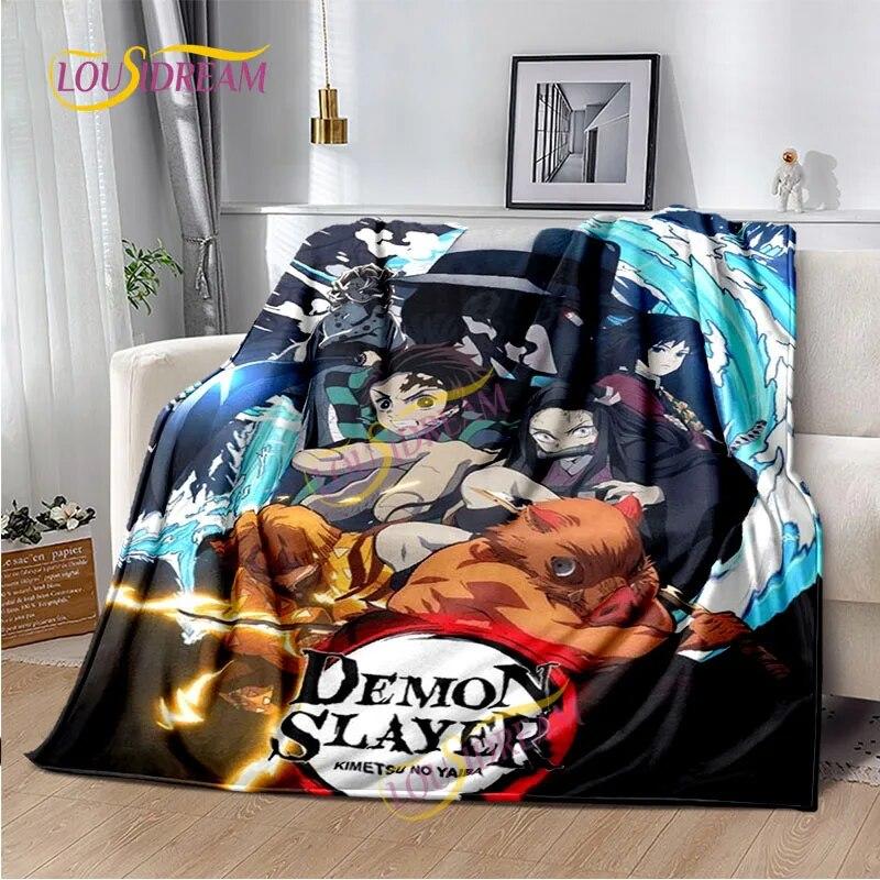 Japanese Cartoon Series Blanket Living Room Bed Sofa Travel 3D Demon Slayer Blanket Cartoon Home Office Hiking Gift