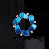 Peacock Blue Enamel Feather Brooch for Women, Light Luxury High-end Brooch, Niche Design Sense Brooch