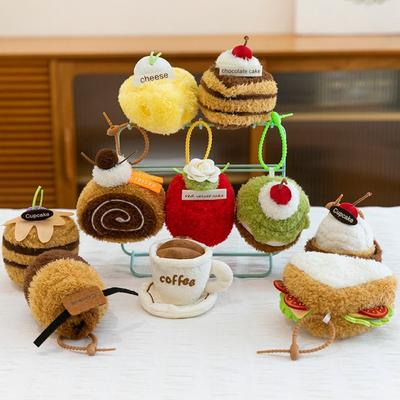 Cookie Cupcake Sandwich Cheese Doll Stuffed Doll Dessert Plush Keychain  Backpack Hanging