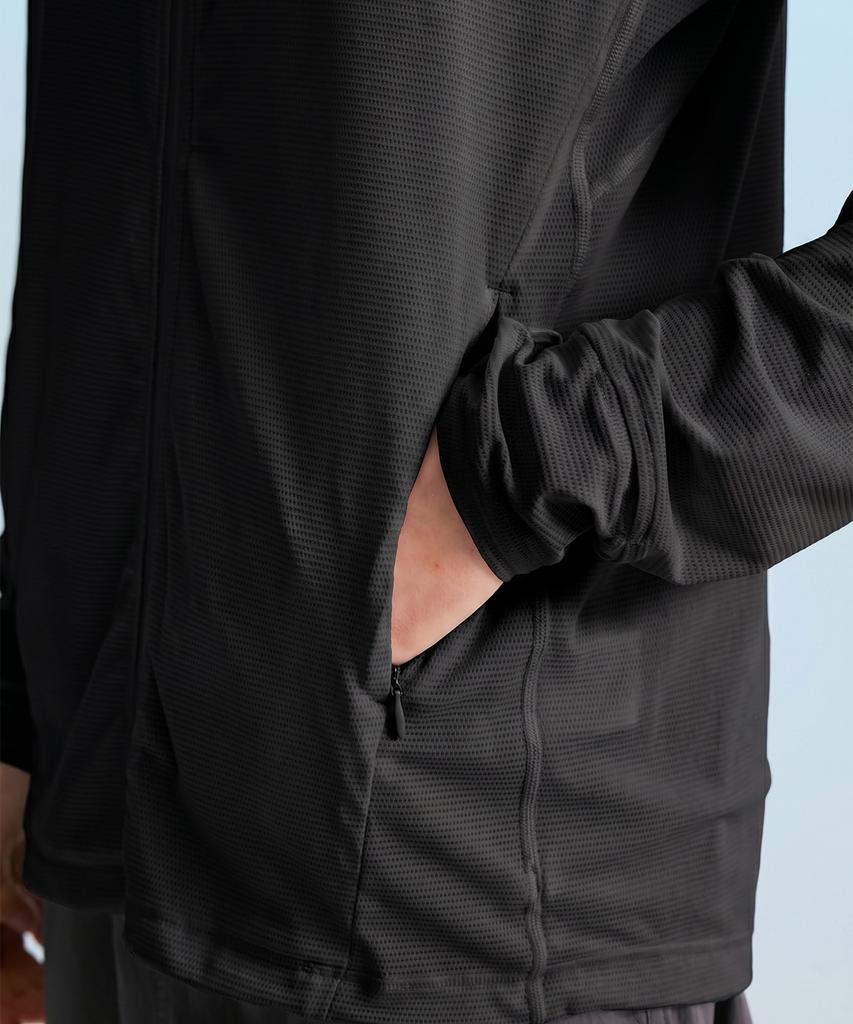 Leijibi [Set] Techflow Hydro Stand Neck Zip-Up Rash Guard + Swim Shorts Set M Black