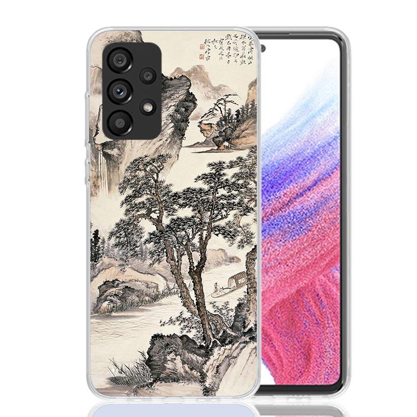 Chinese Style ink Painting Art Phone Case For Samsung Galaxy A52 A32 A22 A12 A02S A50S A30S A51 A31 AA71 Note 20 Ultra 10 S10 Pl