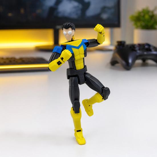 Yousheng 3D Printed Action Figure, DIY Posable Cartoon Character Model, Multi-Jointed Movable Dummy Decoration, Collectible Gift for Animation Lovers