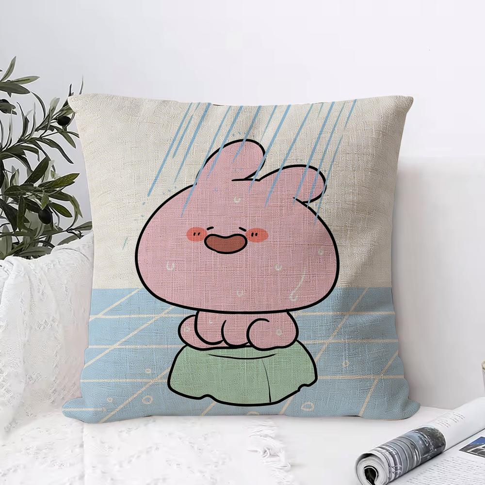 AAsamimichaan AAsamimi Cushion Cover Eco Linen Pillow Case DoubleSided Print Breathable Durable Zipper Home Decor Gift