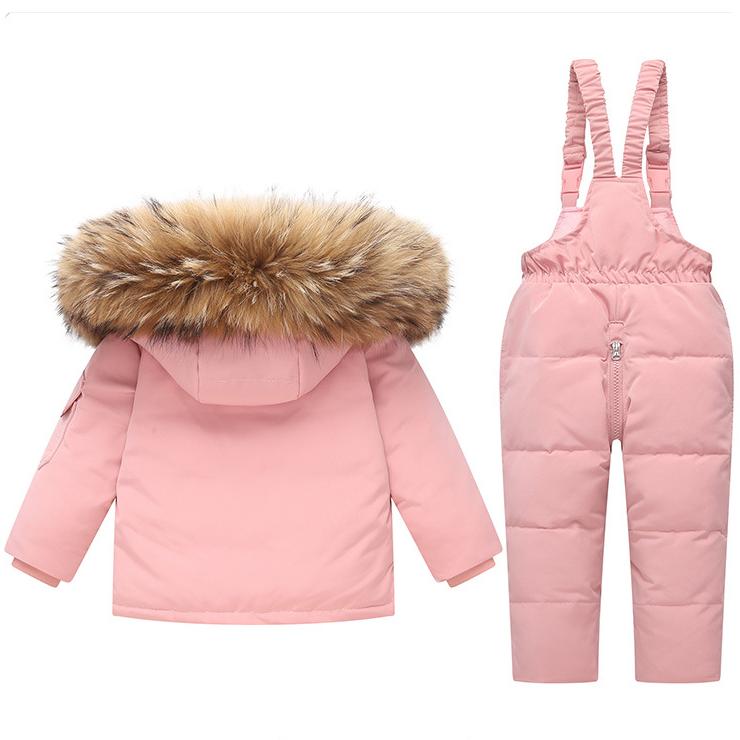 Children's Down Jacket Suit 1-6 Years Old Thickened Warm Ski Suit Two-piece Suit