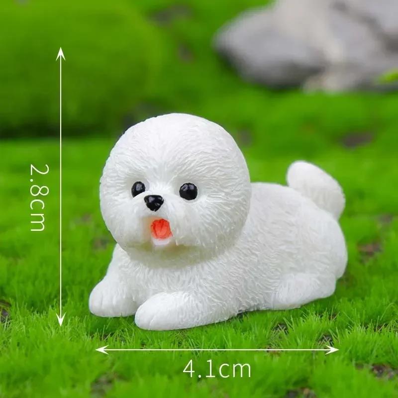 Kawaii Resin Cute Mini Dog Ornaments Figures Miniature Things Statues Dollhouse Room Home Decor Items Desk Accessories