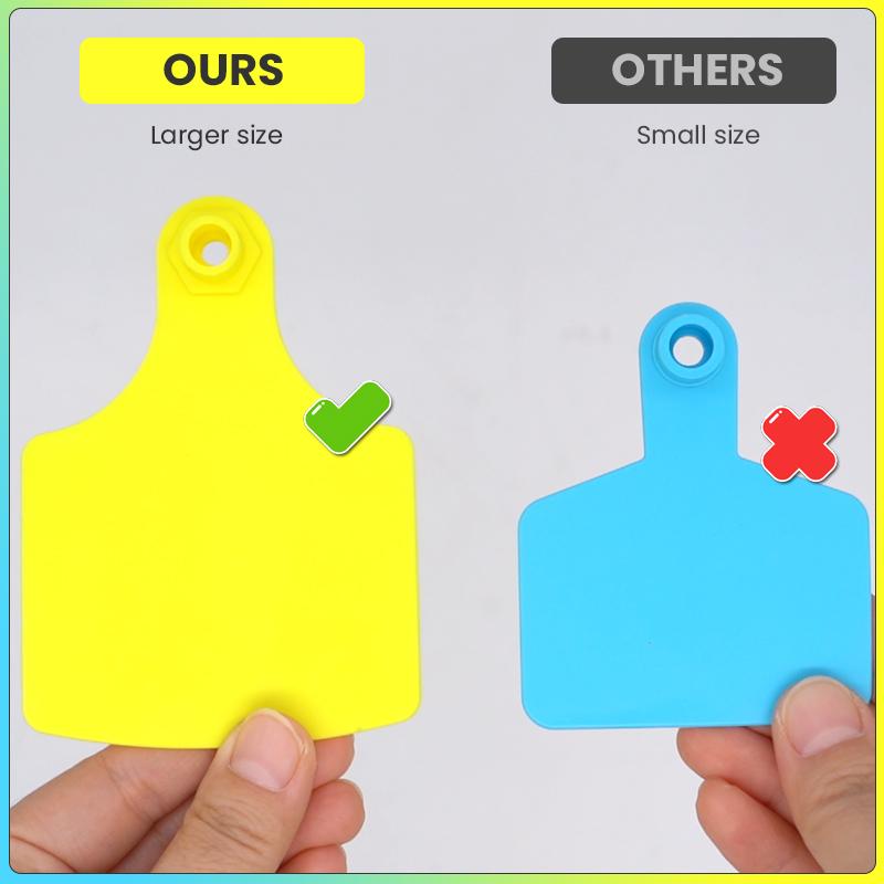 100Pcs Cow Ear Tag Large Size 105x75mm Animal Identification Card Label without Words Livestock Ear Tag Marker Signage