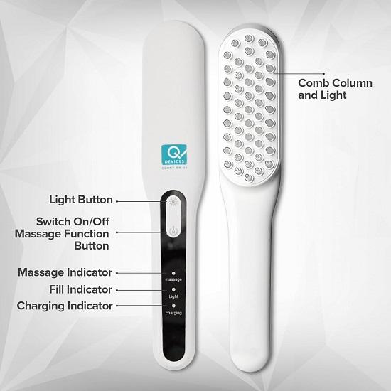 LED Scalp Massage Therapy Comb Red Blue Light Therapy for Hair Regrowth, Hair Fall Reduction, and Improved Scalp Health