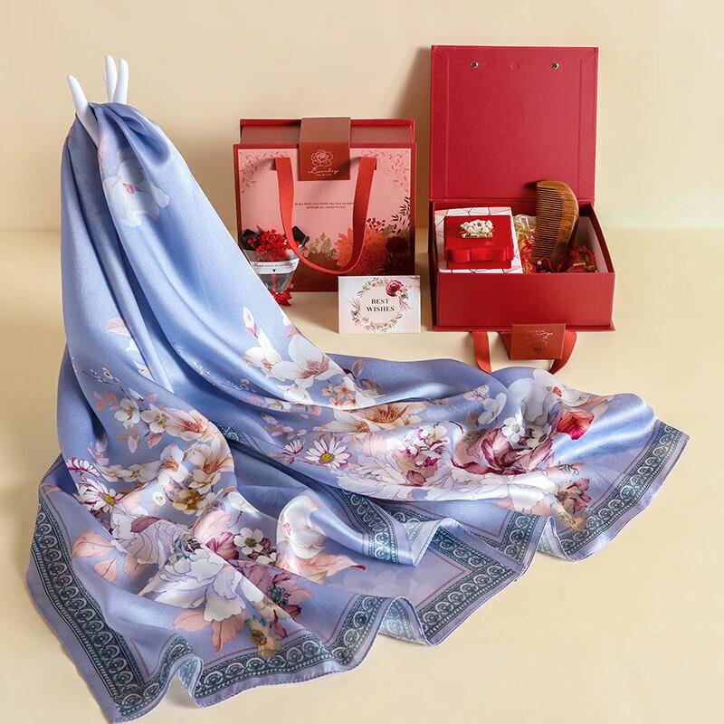 

Hang Sifu 100% Mulberry Silk Scarf Shawl Gift Set