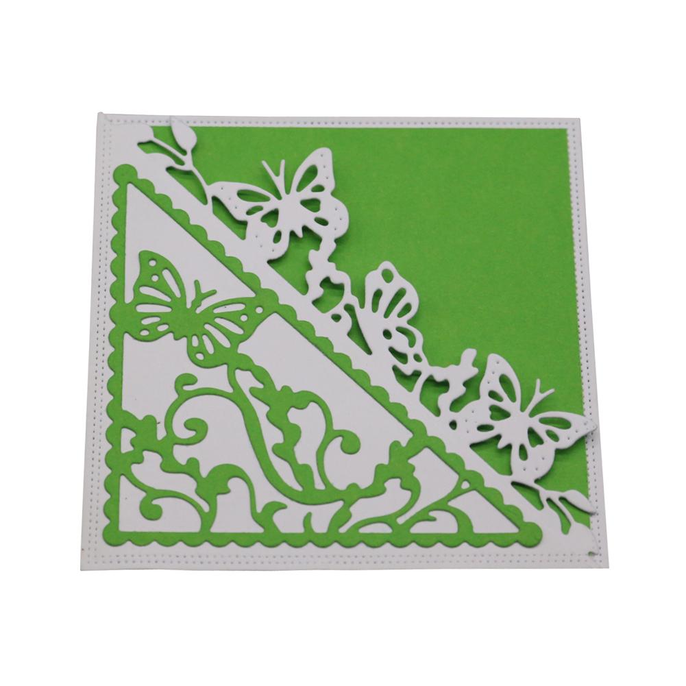 Card Border Triangle Decoration Metal Silvery Stencil Embossing Cutting Dies For Diy Scrapbooking Paper Album Cards Making