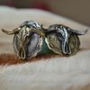 Vintage Brass Buffalo Skull Screw Back Coin Concho Bison Bull Gaur Rodeo Indian Cowboy Leathercraft Accessories