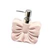 Elegant Bow Lotion Dispenser Ceramic Bathroom Accessory Liquid Soap Holder Reusable Hand Soap Bottle for Bedroom and Vanity