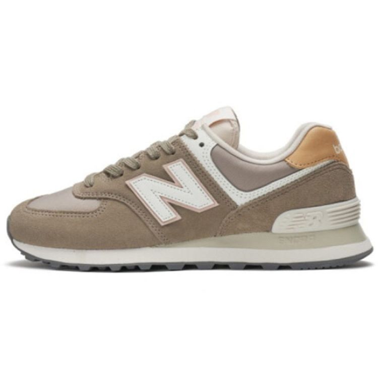 New Balance Nb 574 Retro Top Layer Cowhide Shock Absorbing Wear Resistant Low Top Casual Running Shoes Women Sneaker Khaki WL574SYL