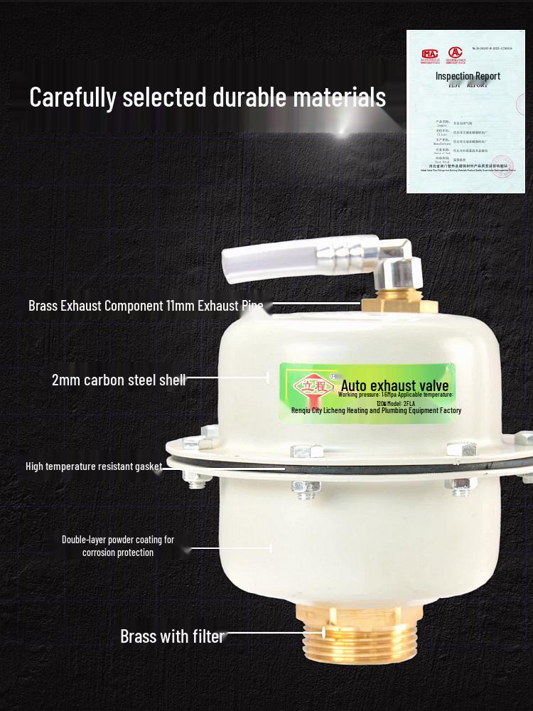 Automatic Air Vent Quick Exhaust Valve DN15/20/25 for Solar Heating, Water Pipes, Air Conditioning, and Firefighting Systems.