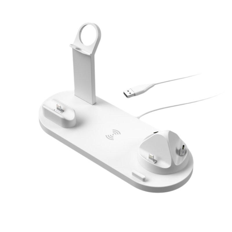 New Wireless Charger 15w Three In One Rotating Socket For Phone Headphones And Watch In Black White Silver Rose Gold