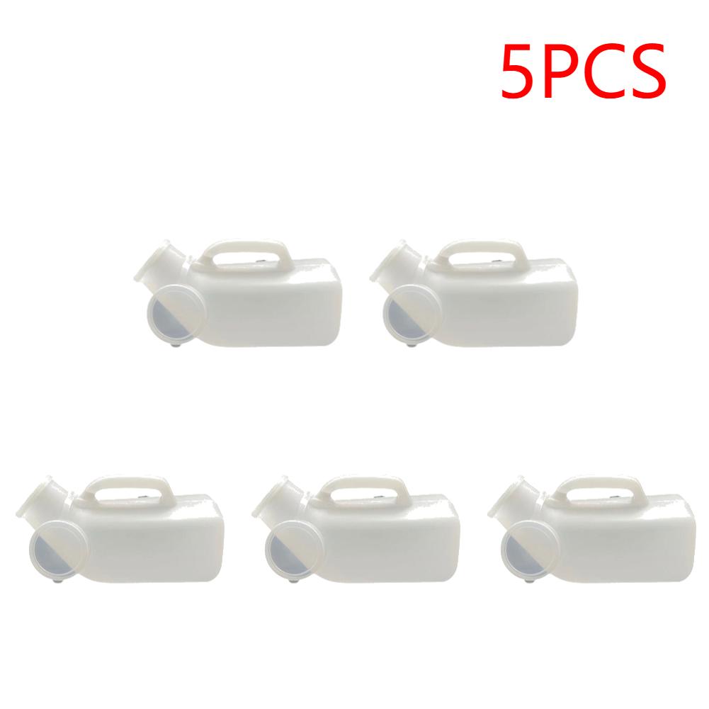 1-5Pcs 1200ml Pee Bottle Spill Proof Portable Urinal Plastic Mens Bedpan Bottle with Lid for Car Elderly and Incontinence