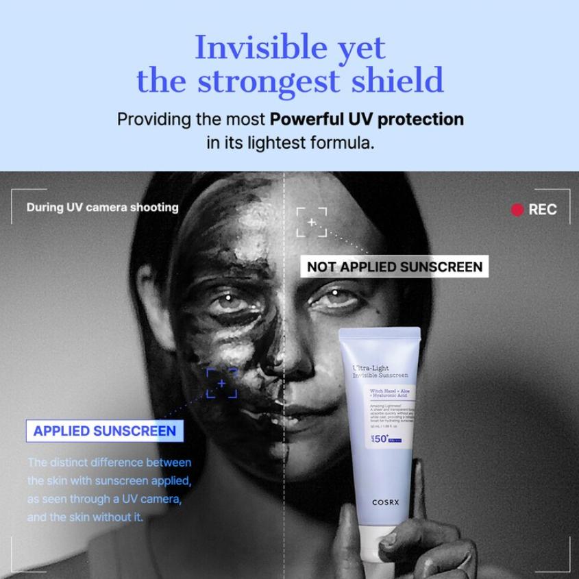 COSRX Cremă de protecție solară invizibilă ultra-ușoară SPF50+ PA++++ 50 ml