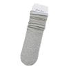 Women's Japanese Style Ribbed Stripe Mid-Calf Socks - Grey Patchwork Fake Two-Piece for Spring/Autumn Versatile Girly Fashion