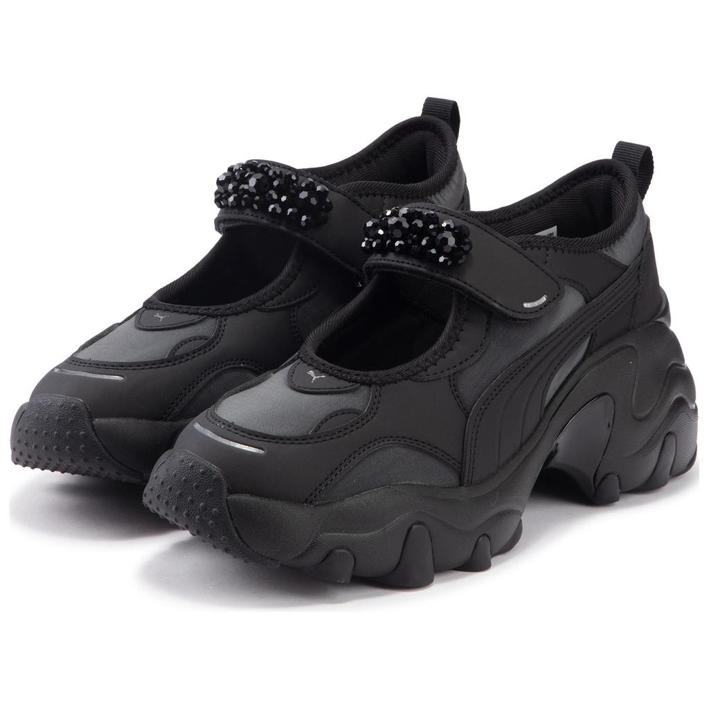 Puma Retro Hollow Out Thick Sole Mary Jane Low Top Casual Shoes Women sneaker Black Silver 399002-01