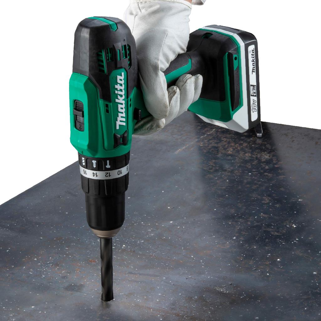 Makita Rechargeable Vibration Driver Drill with Battery and Charger MHP003DSX Green 18V1.5Ah
