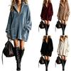 Women's Velvet Half Zip Stand Collar Loose Fit Long Sweatshirt with Pockets for Casual Daily Wear