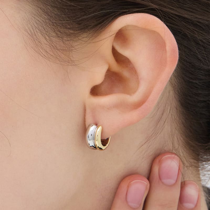 Hyeres-lor Champagne Full Moon Silver (C) Duo Earrings HL2E55219C9XXX