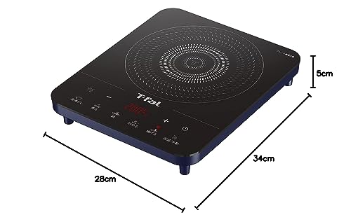 T-fal IH2024JP Tabletop IH Cooktop, 1400W, Touch Panel, 6 Cooking Programs, "Full Flat IH Dress Blue