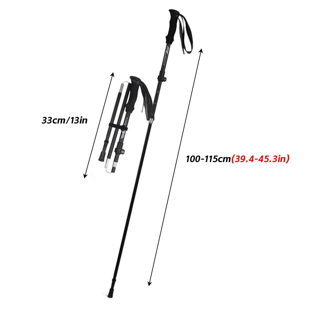 Outdoor Fold Trekking Pole Camping Portable Walking Hiking Stick for Elderly 5 Section Ultralight Carbon Fiber Telescopic Sticks