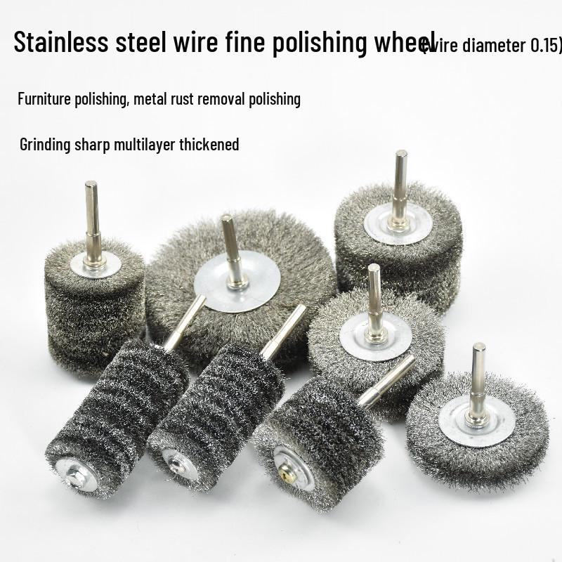 Electric Metal Wire Brush Head for Grinding, Rust Removal, and Wood Carving with Handle