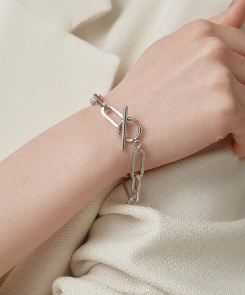 Novice Tokyo Mantel Oval Chain Bracelet [Stainless] / Silver