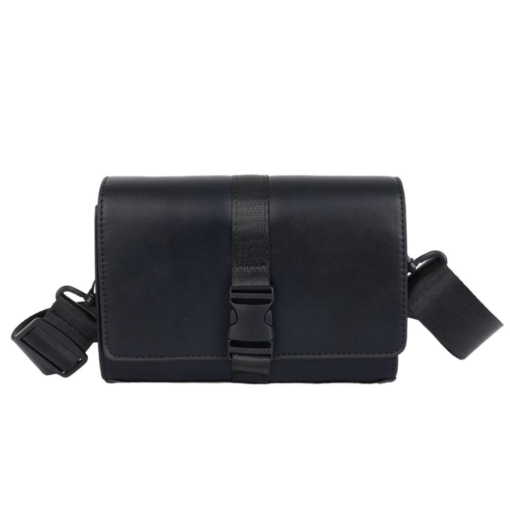 

Однотонная мужская сумка через плечо из искусственной кожи, сумка-мессенджер в стиле ретро для бизнеса, для улицы чёрный