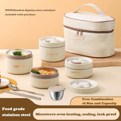Caixa de Almoço de Aço Inoxidável Caixa Bento Micro-ondas com Alça talheres bolsa térmica recipiente de comida para Escritório Escola Viagem