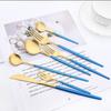 30-piece Black Handle Gold Cutlery Set Matte Finish Dinnerware Set Stainless Steel Knife Fork Spoons Kitchen Utensils Complete