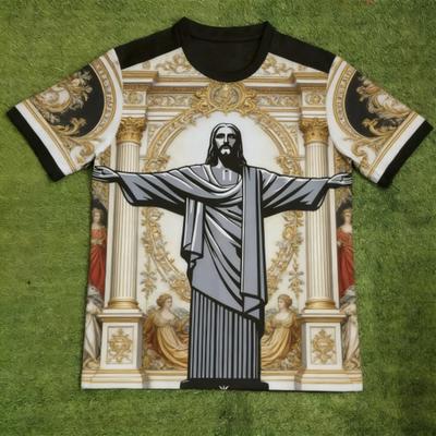European Style Fashion JESUS Printed Men's T-shirt Summer Casual Outdoor Men's Short Sleeved Tees Top Pullover Women's Clothing
