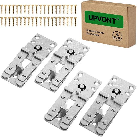 Sectional Couch Connectors, Thickened Interlocking Alligator Couch Connectors To Make Sectional Stay (2 Pack+20 Screws)