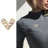 Elegant And Sturdy Alloy Heart Brooch Decorated With Brilliant Zircon To Any Outfits