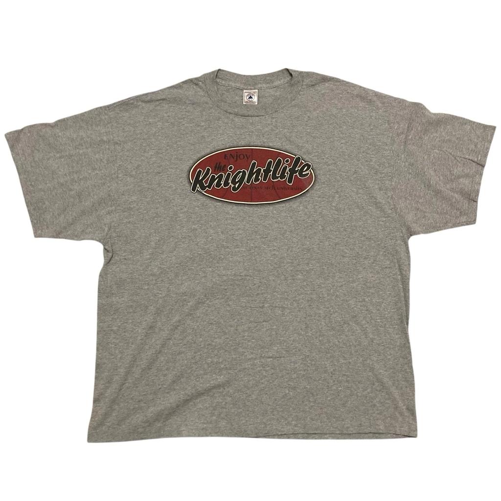 VTG Texas Tech Red Raiders Basketball Enjoy the Knightlife T-shirt 2XL Gray Y2K