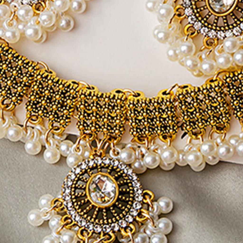 Halskette Ohrring Set Trendiger Statement Anhänger Schmuck für Bräute Mädchen