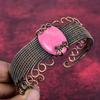 Thulite Cuff Bracelet Copper Wire Wrapped Adjustable Bangle Gemstone Jewelry