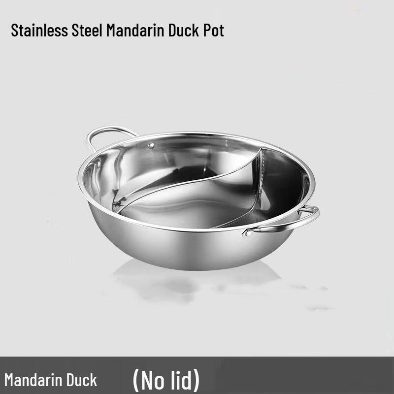 Yu Zhou Thickened Stainless Steel Divided Hot Pot 28cm