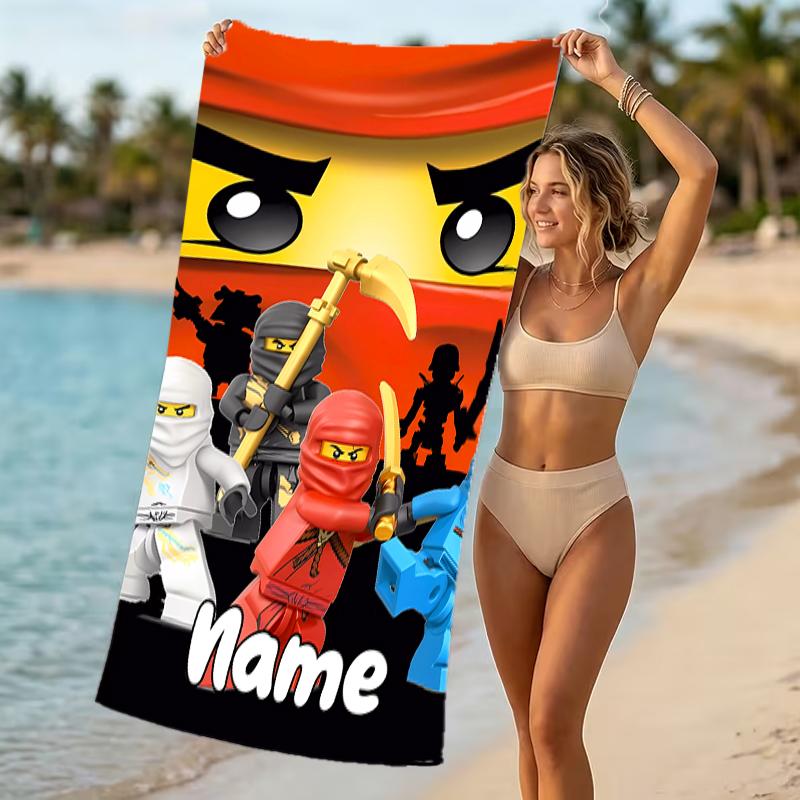 Customizable personalized beach towels Lego Ninjago themed designs.Suitable for the beach, yoga, sports;ideal as beach accessories