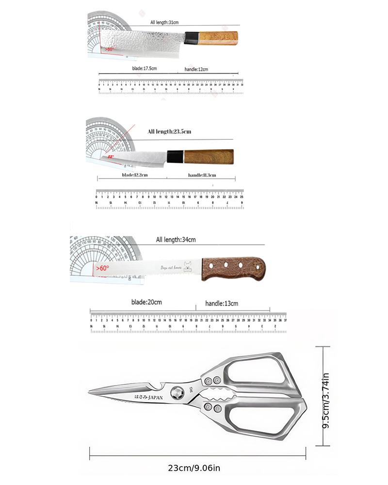 WXCOO Japanese Kitchen Knife Bread Cutter Fruit Vegetable Utility Knife Stainless Steel Forged Boning Butcher Knife Accessories