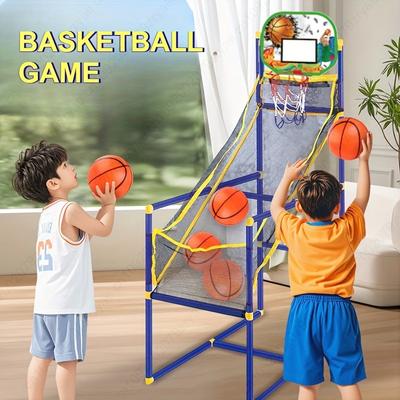 Zábavná sada basketbalové arkádové hry - Vnitřní/venkovní duální hra, snadné sestavení s pumpičkou a míčky, ideální sada dárků na svátky a narozeniny