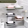No-Drill Wall-Mounted Double-Layer Soap Dish with Suction Cups